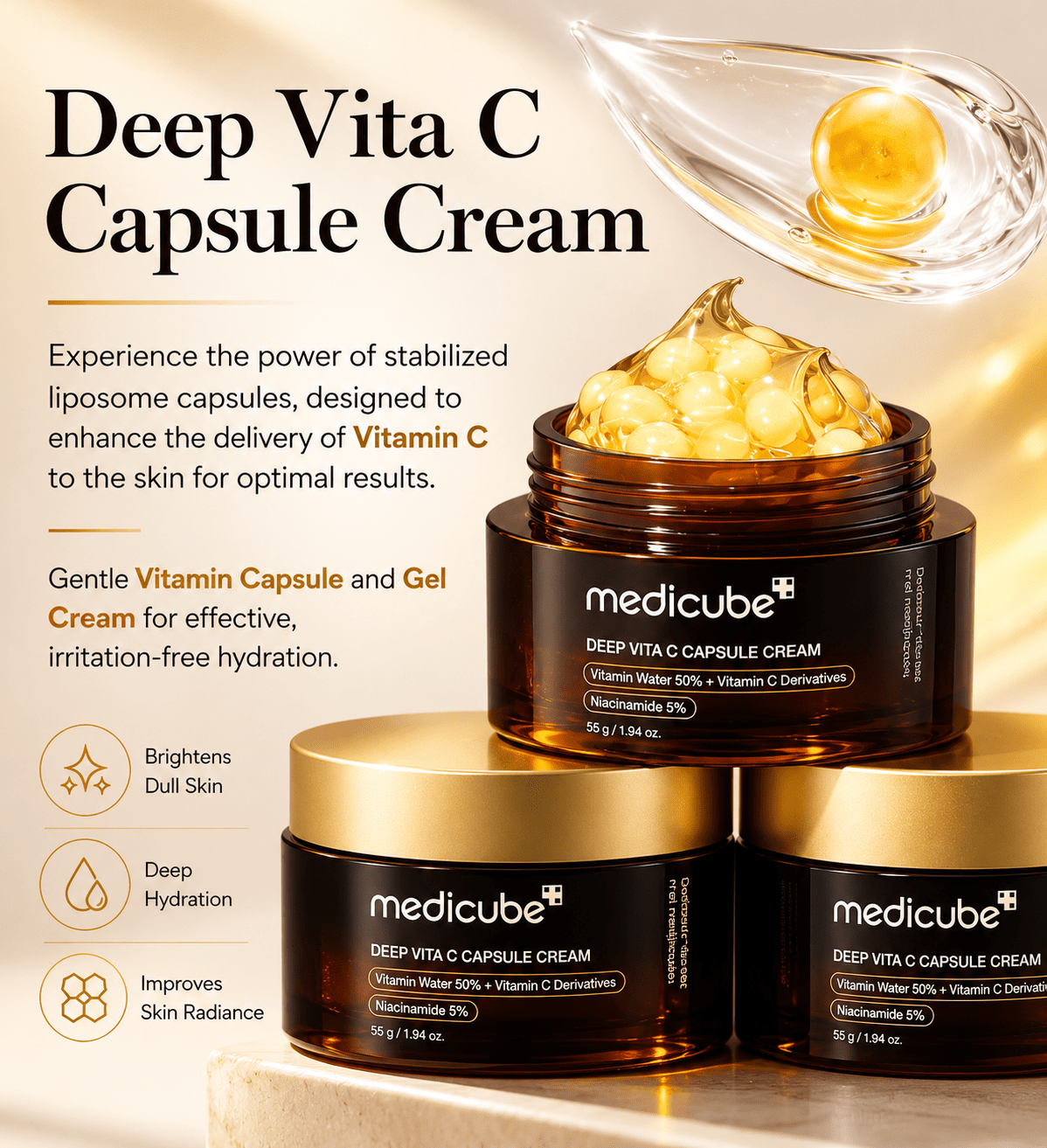 Medicube Deep Vita C Capsule Cream - Give Us Beauty