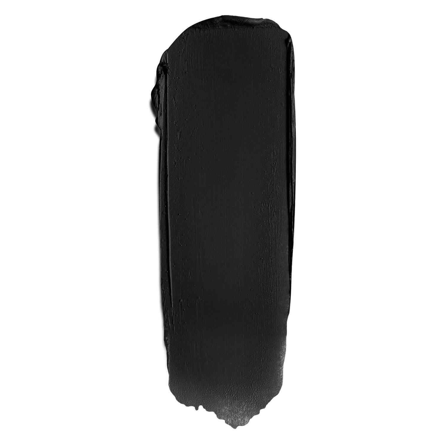 Black waterproof eyeliner gel swatch by Inglot, smooth matte texture, vertical close-up view