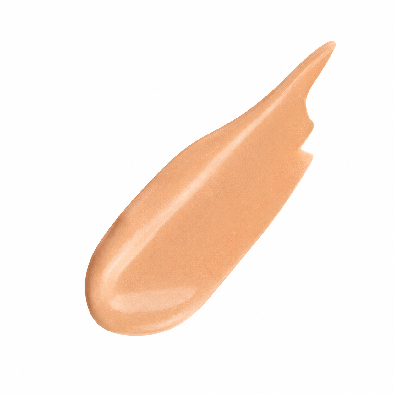 Light beige tinted moisturiser swatch with smooth, glossy texture by NOTE, shown in close-up on white background