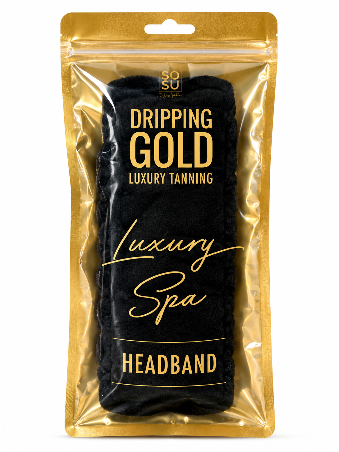Dripping Gold Luxury Velvet Tanning Mitt & Spa Headband Bundle