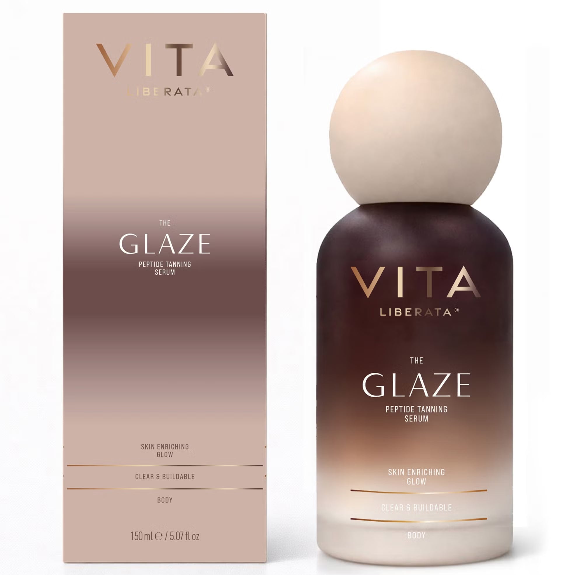 Vita Liberata The Glaze serum bottle and packaging on a white background