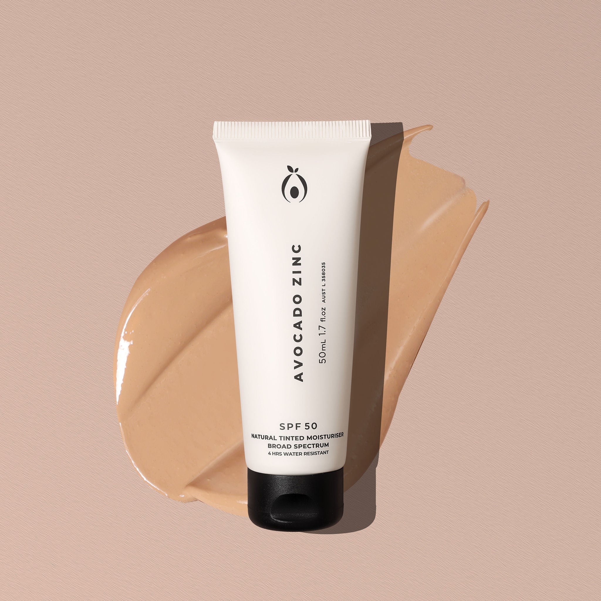 Avocado Zinc Natural Tinted Moisturiser SPF50 - Light/Medium - Give Us Beauty