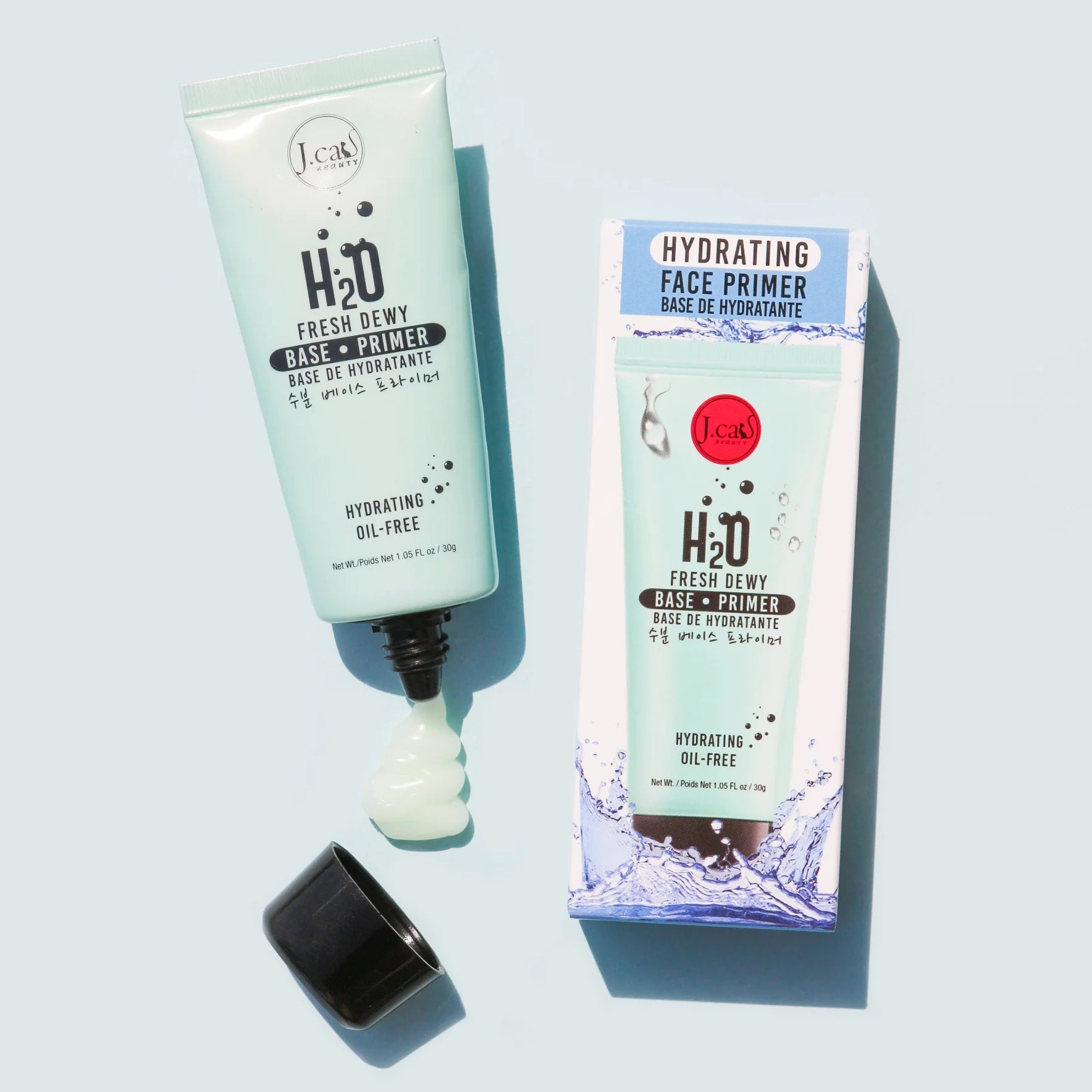 H2O Fresh Dewy Face Primer with packaging on a light blue background