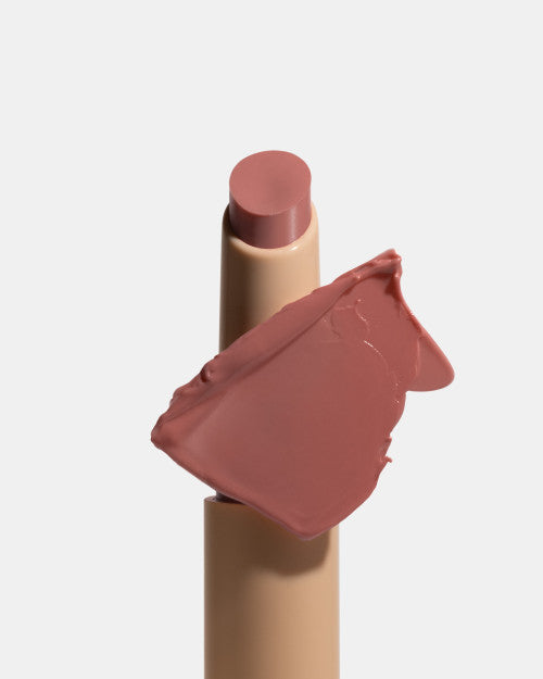 Lipstick with a swatch on a white background give us beauty inglot tinted lip balm
