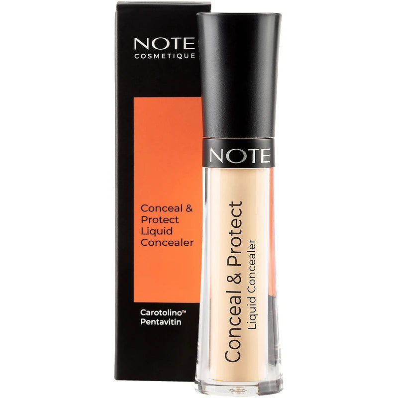 Note Cosmetique Conceal & Protect Liquid Concealer with packaging on a white background